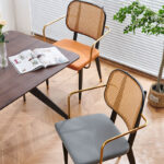 rattan leather chair