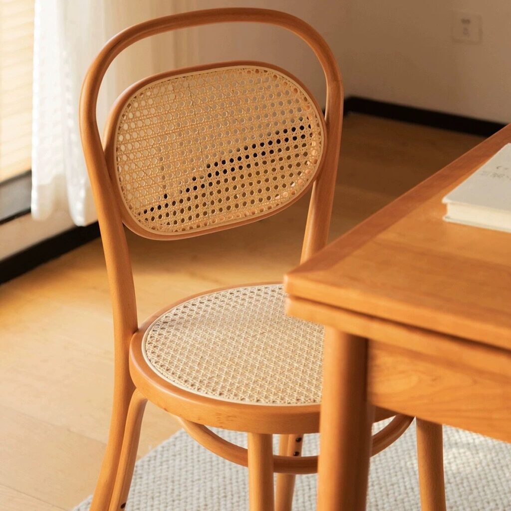 Solid wood rattan chair