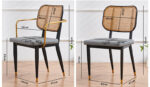 rattan leather chair